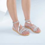 Milos Ice Grey-Silver - Δερμάτινα Σανδάλια