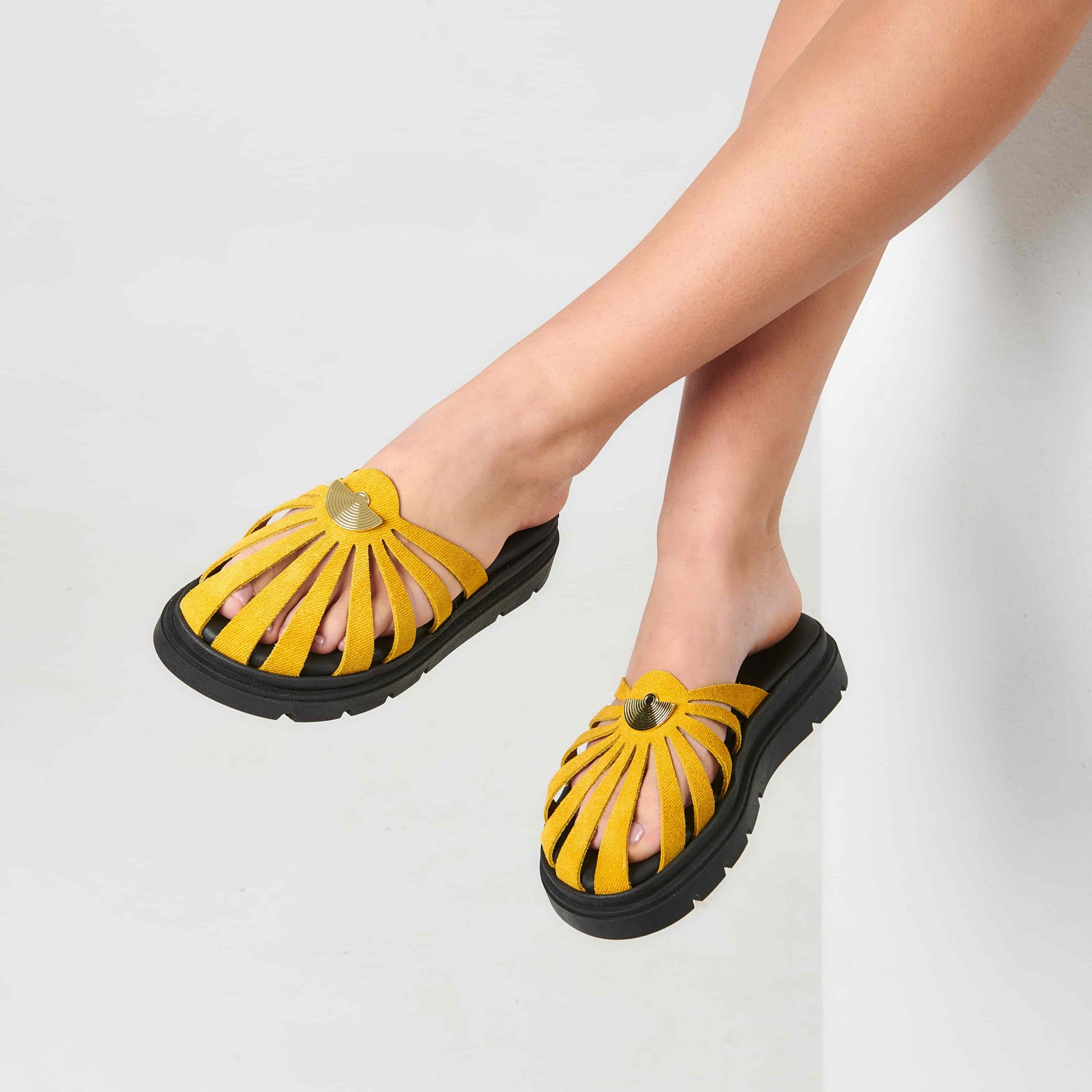 Amaltha Yellow Jean - Flatform Μαλακά Πέδιλα Amaltha Yellow Jean - Flatform Μαλακά Πέδιλα