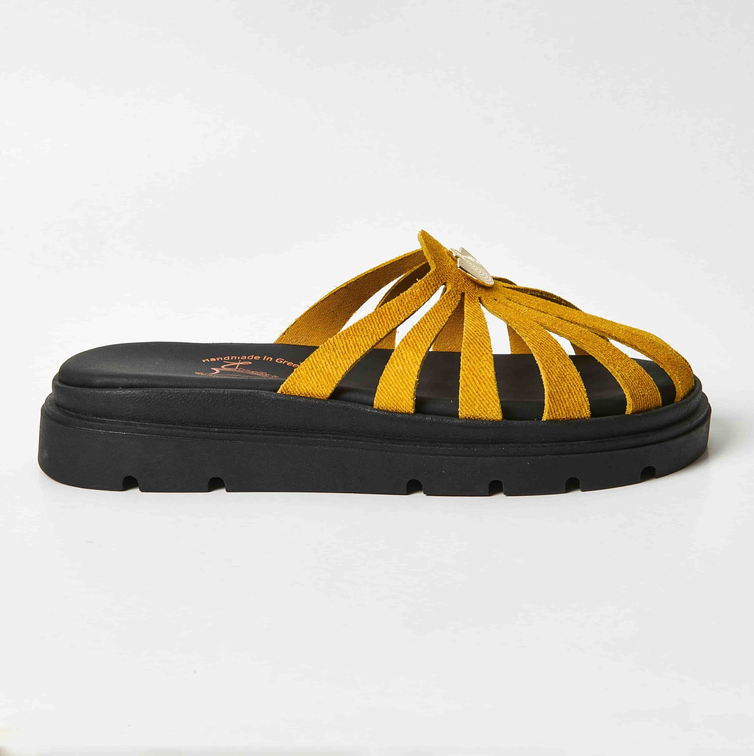 Amaltha Yellow Jean - Flatform Μαλακά Πέδιλα