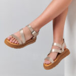 Kate Pale Gold - Flatform Μαλακά Πέδιλα
